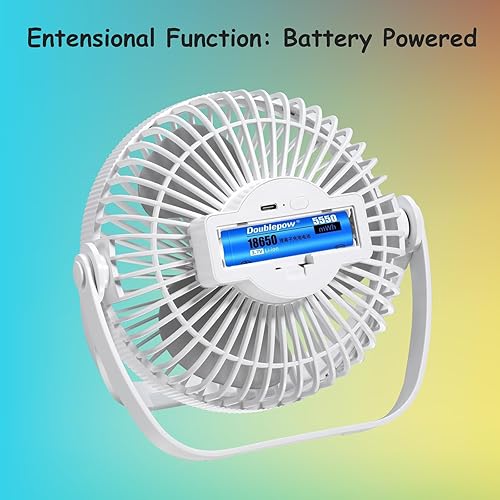 Miniatura 4 de Ventilador de escritorio USB, ventilador pequeño y potente de 6 pulgadas, mini ventilador silencioso ajustable de 3 velocidades, rotación de 360,