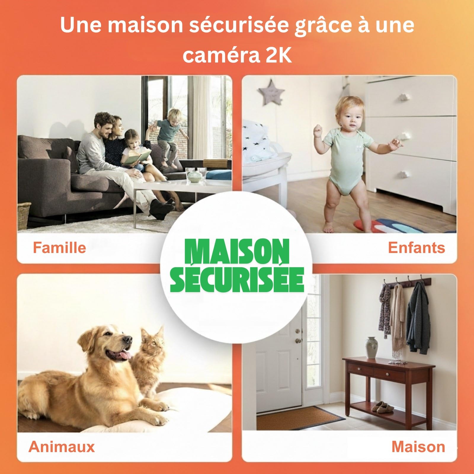 WIWACAM MW8 Caméra Espion WiFi 2K Ultra HD Camera sans Fil, 5000mAh Batterie, Détection de Mouvement Intelligente, Alarme sur Téléphone Portable, Vision Nocturne, Alarme par e-Mail,Noir