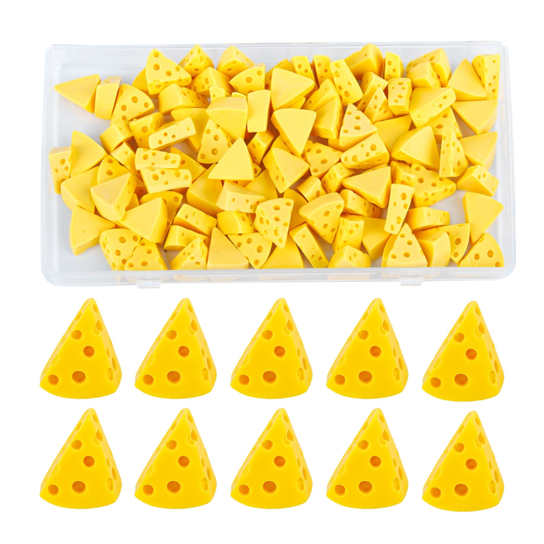 Framendino, 100 Pack Miniature Kitchen Food Mini Resin Cheese Bulk Tiny Simulation for Decoration DIY Accessories