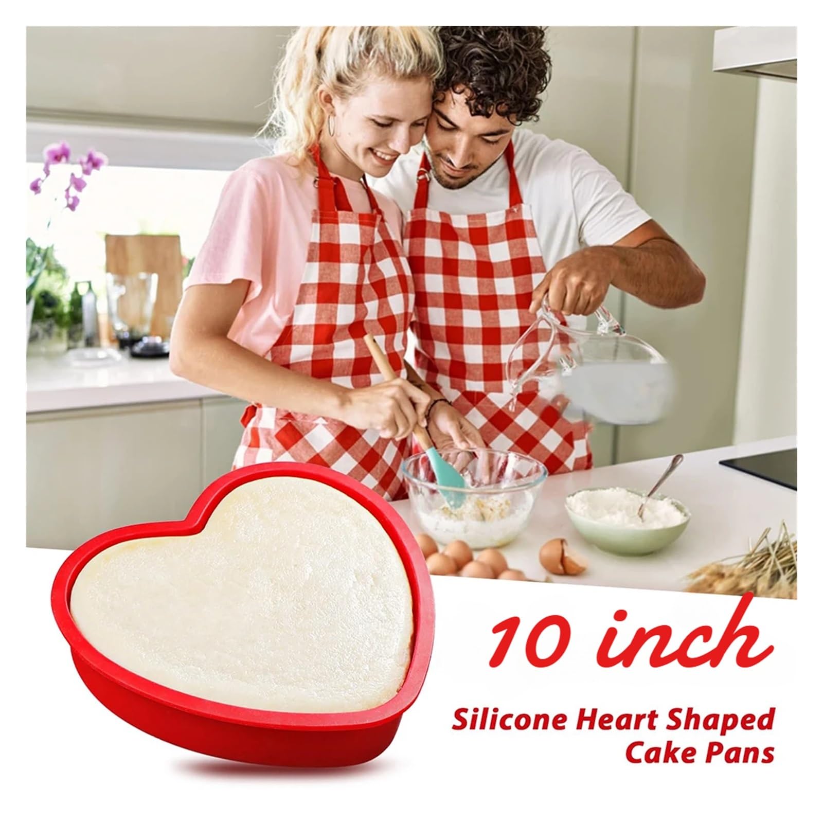 2 moules à gâteau en forme de cœur silicone 10 pouces pour Créer des Gâteaux