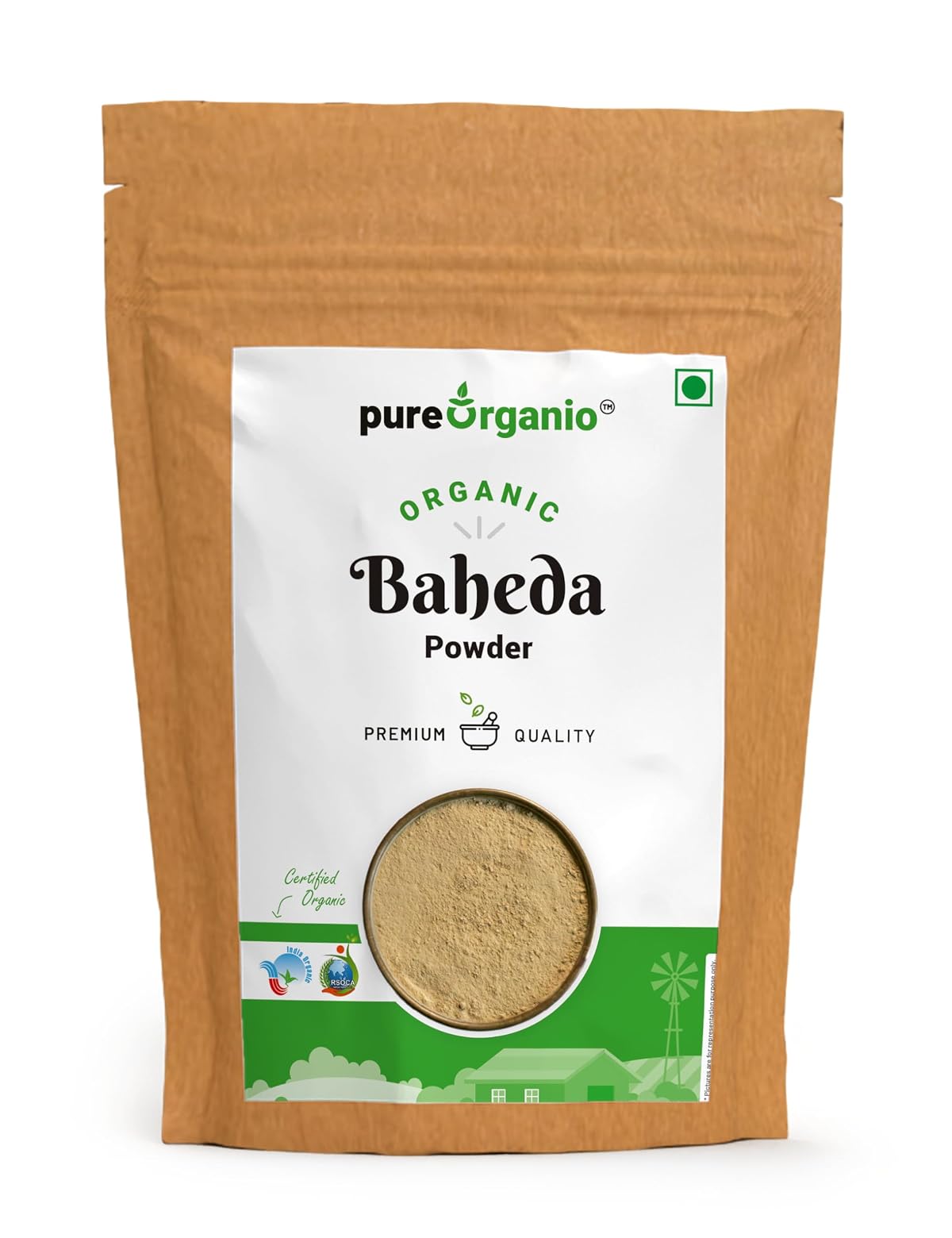 Pure Organio Organic Baheda Powder | Terminalia Bellirica | NPOP Certified |