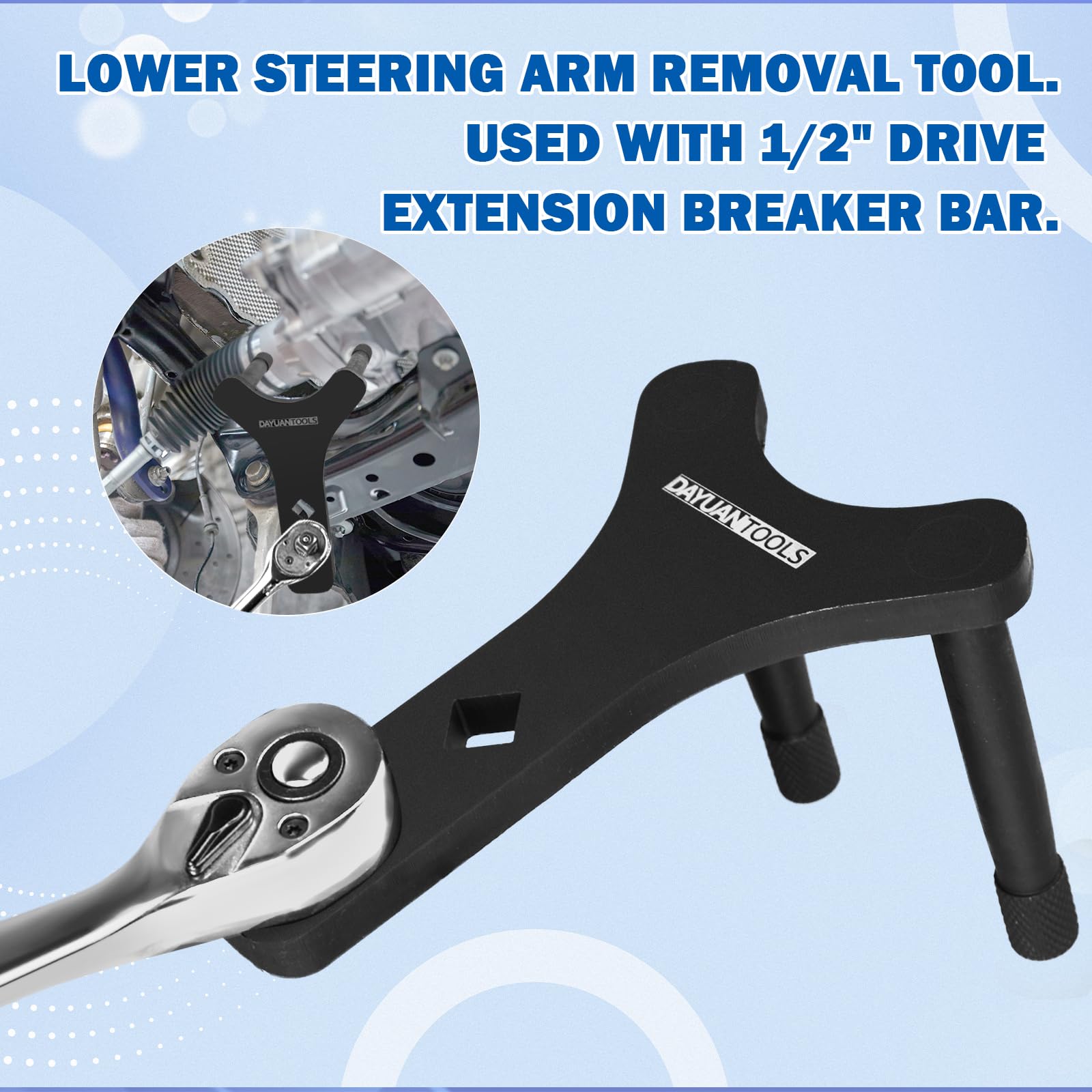DAYUAN Automotive Lower Control Arm & Ball Joint Removal Tool ol, Braccio trasversale Leva Strumento a Y per la rimozione di bracci trasversali e giunti sferici, Lower Ball Joint Pry