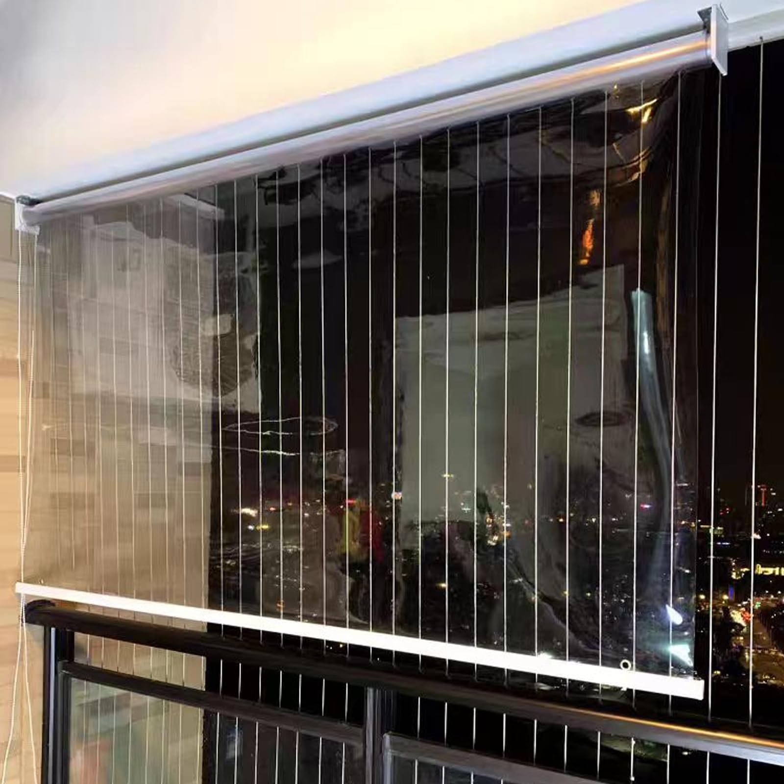 Persianas Enrollables Transparente Exterior,Estor Enrollable Impermeables de Pvc,Cortinas a Prueba de Viento y Polvo,Cortina Enrollable para el Hogar,Ventanas,Puertas,Baños (W120xH130cm/W47"xH51")