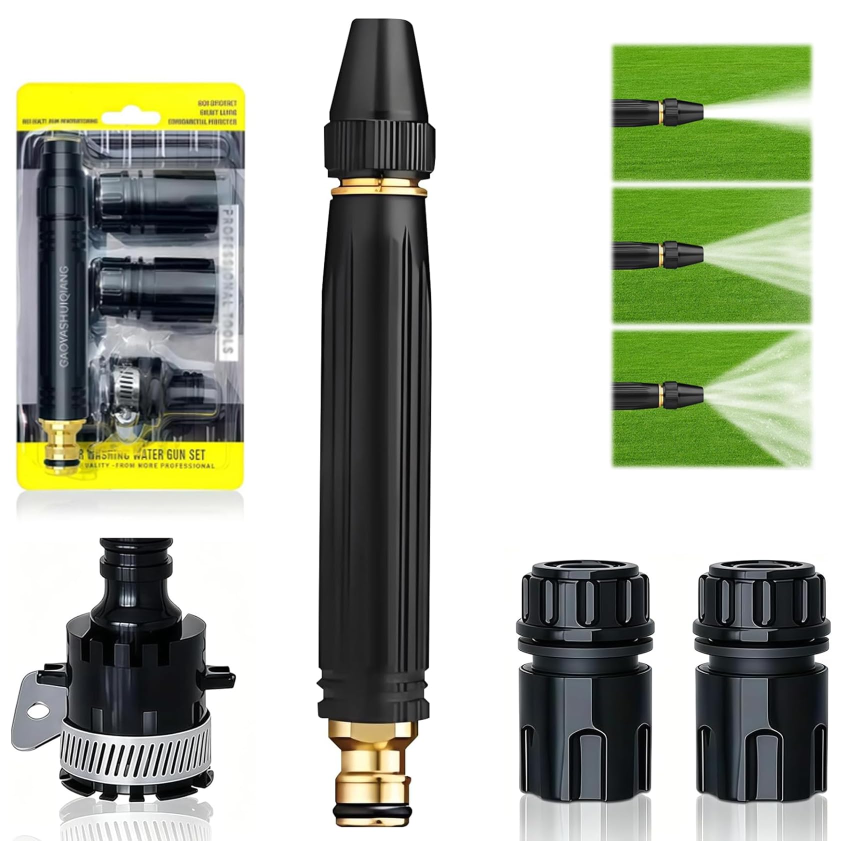 Photo 1 of High Pressure Power Washer Nozzle with Connector Set, 3-Spray Mode Direct Spray Gun, Leak-Proof Power Jet Wand for Cleaning Car, Yard, Patio, Pets & Driveway