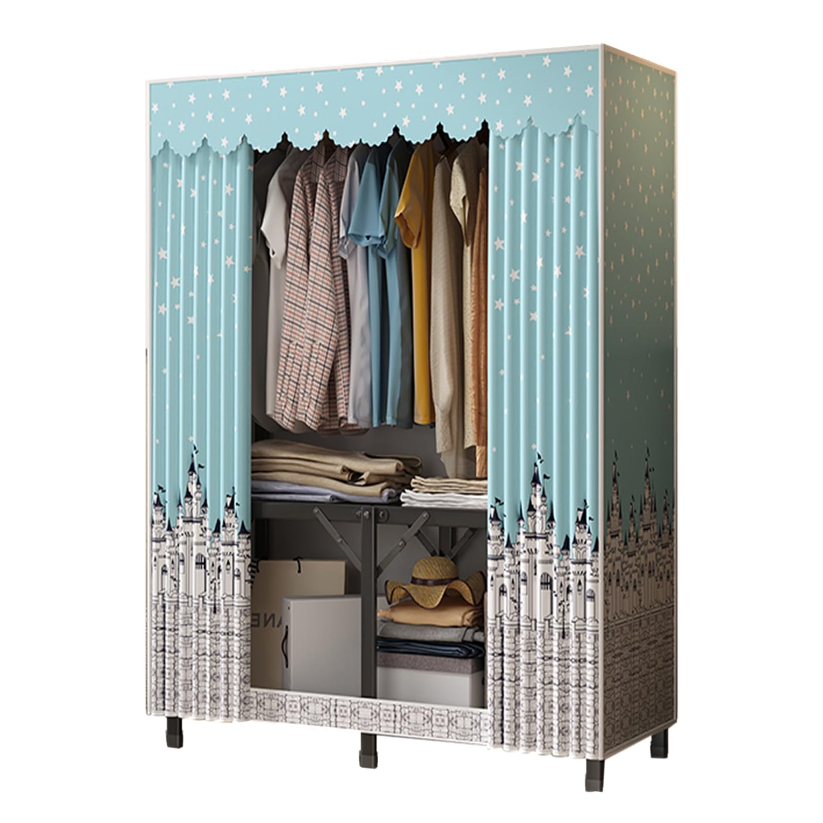 Armadio Portatile, Guardaroba in Tela,Armadi Stoffa,Portaoggetti,Organizzatore for Vestiti Camera da Letto,Armadio portaoggetti,per Soggiorno,80x45x160 cm