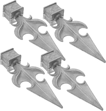 Happyyami 4Pcs European Style Ornamental Aluminum Fence Finials Decorative Caps for Garden and Yard Sturdy Metal Fence Topper Elegant Design