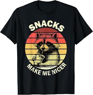 Snacks Make Me Nicer Raccoon Animal Sarcastic Saying Raccoon T-Shirt