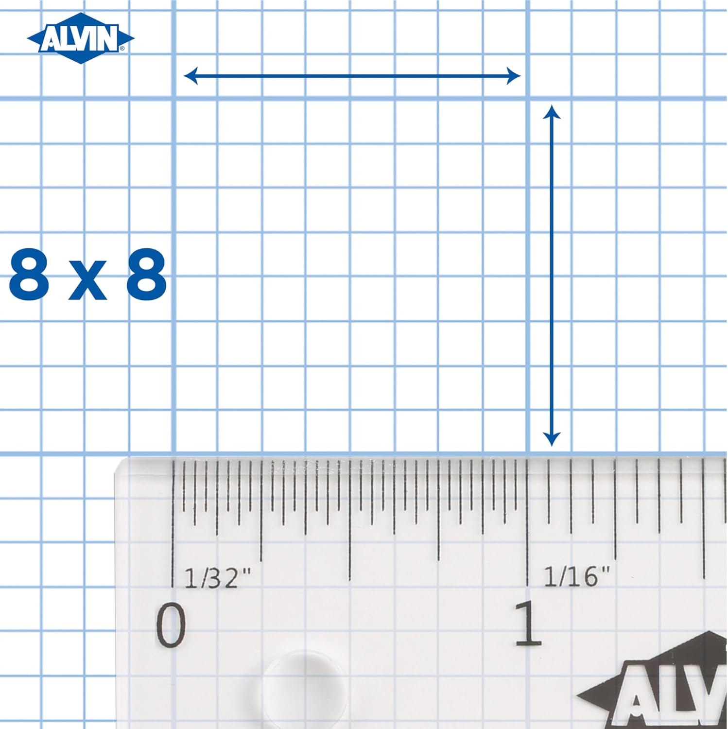 ALVIN 8x8 Grid Cross Section Paper Pad 11"x17" Model 1422-9 Acid-Free for Use with Pencil or Ink Laser Copier and Inkjet Compatible 50 Sheet Pad 11 x 17 Inch
