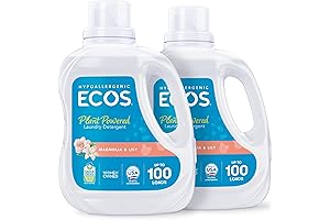 ECOS Laundry Detergent Liquid, Pack of 2, 100 FL. OZ. - Magnolia Lily Scent