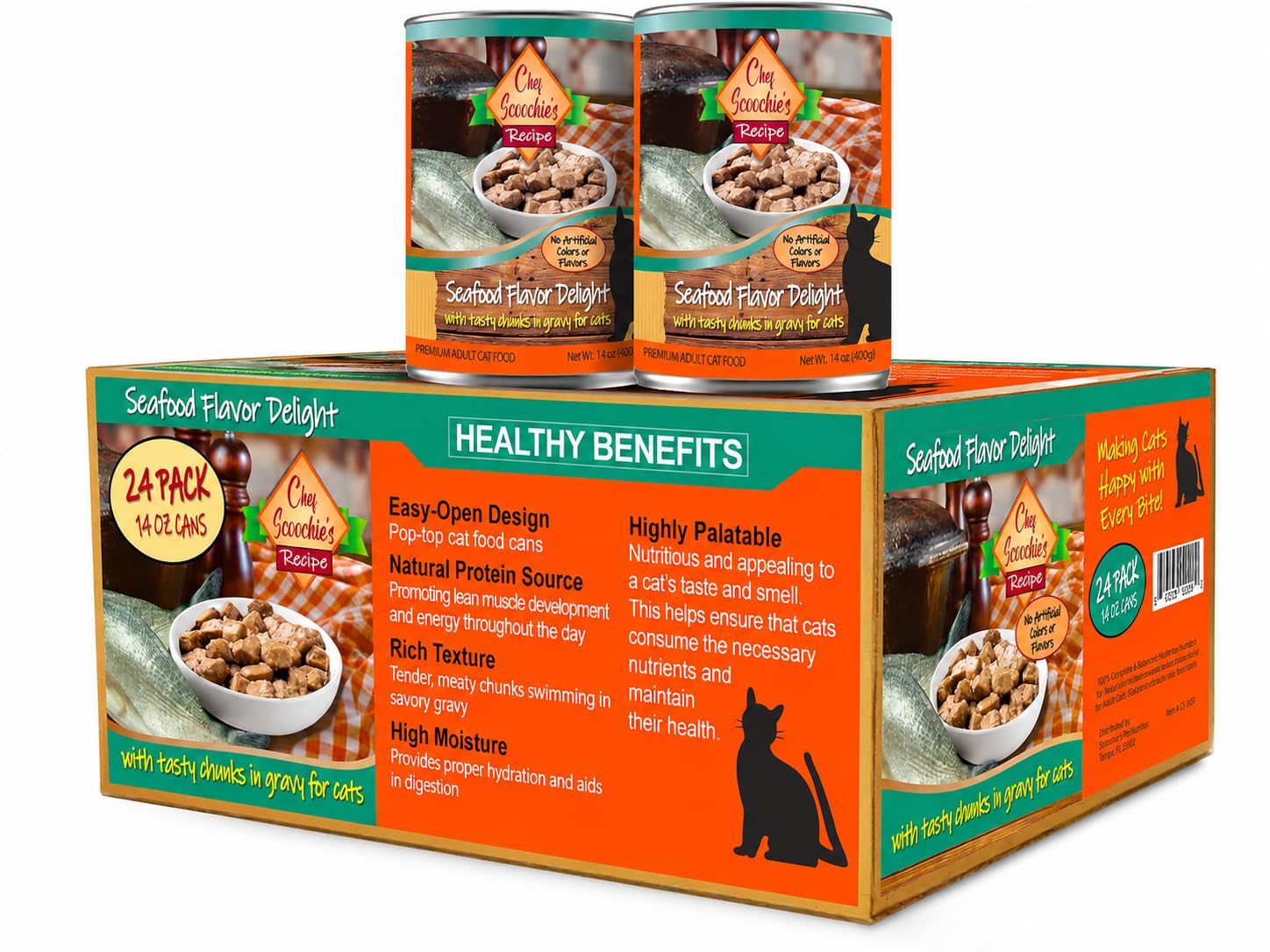 Scoochie Pet Products Chef Scoochie's Tender Seafood Chunks Wet Cat Food