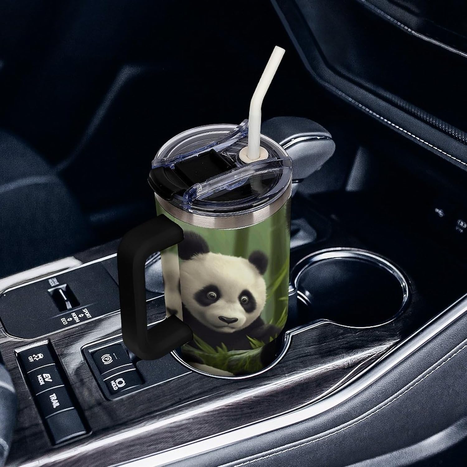 40 Oz Tumbler with Straw And Lid Cute Panda Insulated Travel Coffee Mug Stainless Steel Water Bottle Vacuum Insulated Tumblers for Sport Work Car Travel Weekends