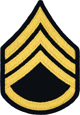 Staff Sergeant E-6 Army Chevrons - Gold on Blue Female