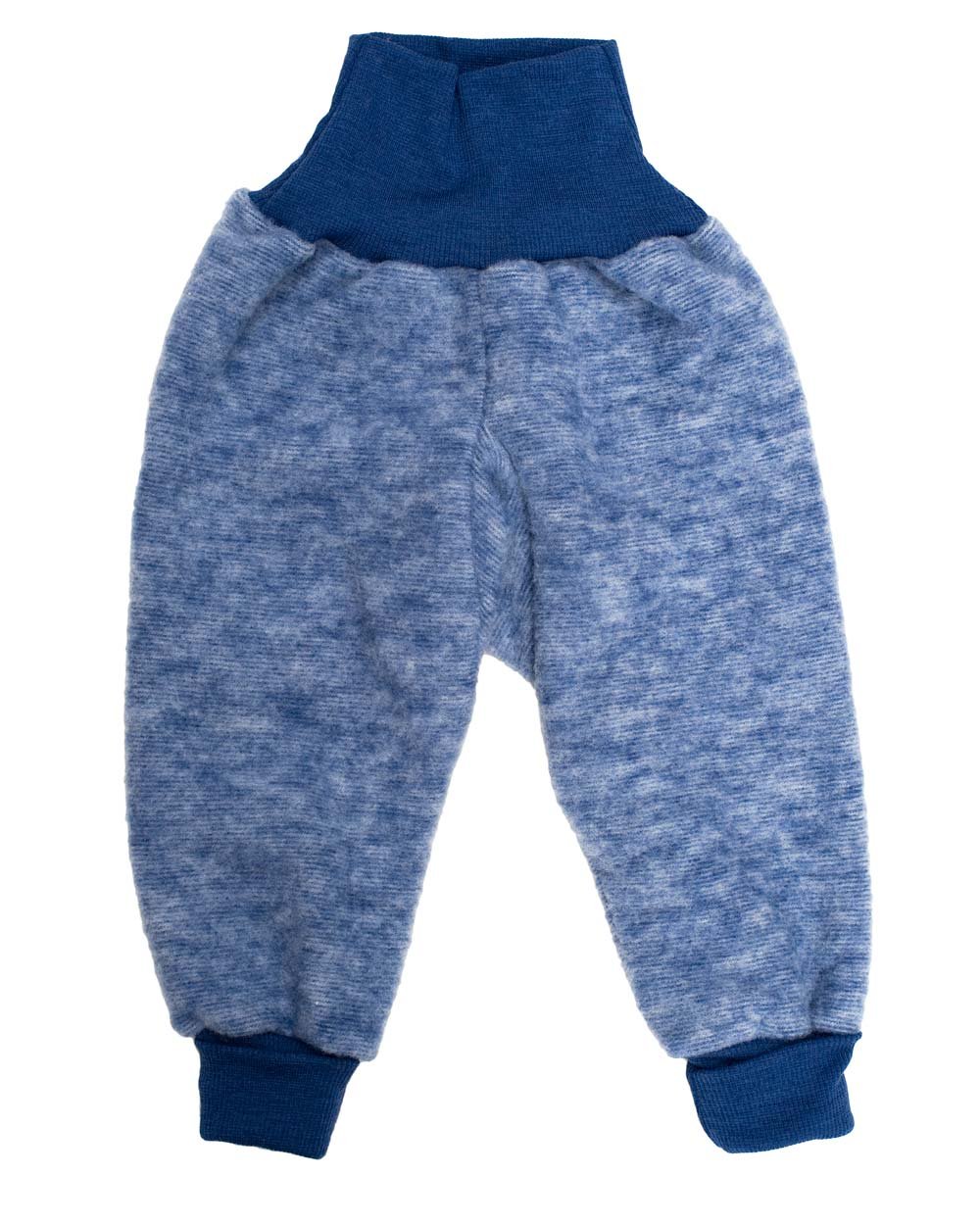 Cosilana Blue Melange Baby Fleece Trousers, 60% Wool (Organic), 40% Cotton (Organic) (16-24 Months (Height 34-36) (Eu 86/92), )