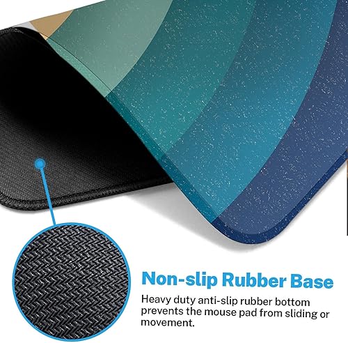 Miniatura 5 de Britimes Alfombrilla de mouse grande estilo bohemio vintage de los años 70, antideslizante, retro, arcoíris, puesta de sol, para teclado y mouse,