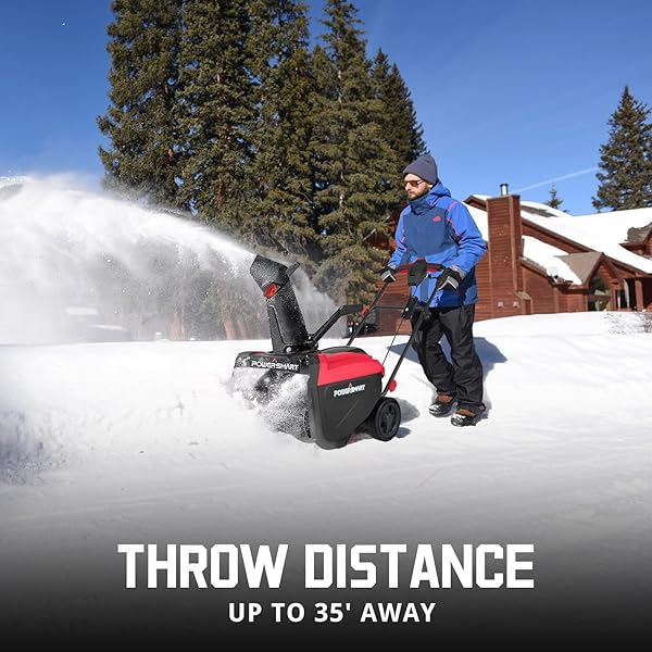 PowerSmart Electric Walk-Behind Single Stage Snow Blower, with 21-Inch Clearing Width, 15-Amp Motor, LED Light (DB5021LED)