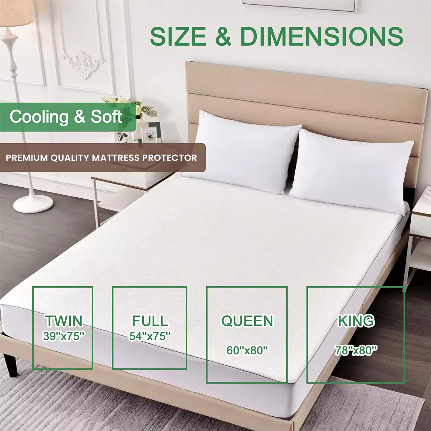 LVYSHOP Coprimaterasso Impermeabile King Size - Cotone 900g/m² - Foto 4