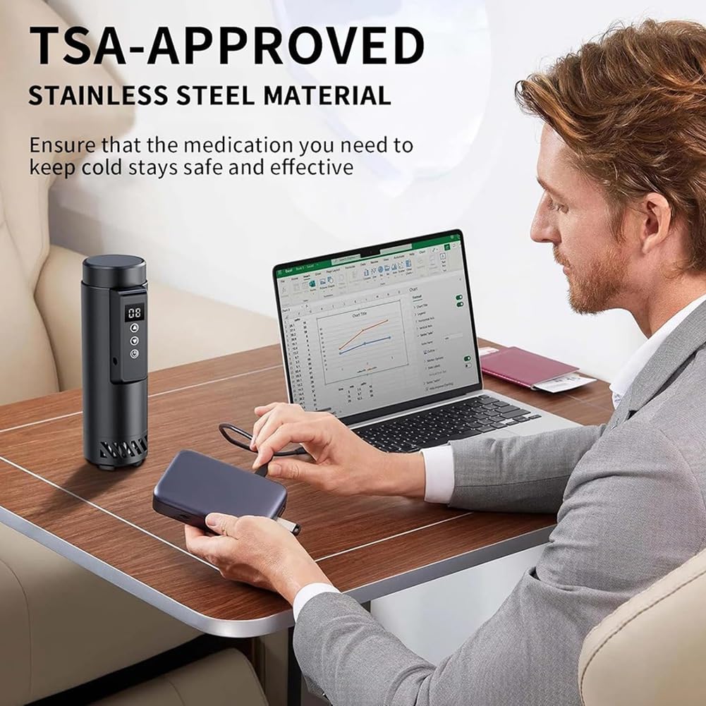 Refrigerador de medicamentos para viajes, enfriador de insulina, cargador USB, refrigerador portátil para coche, cuidado diabético