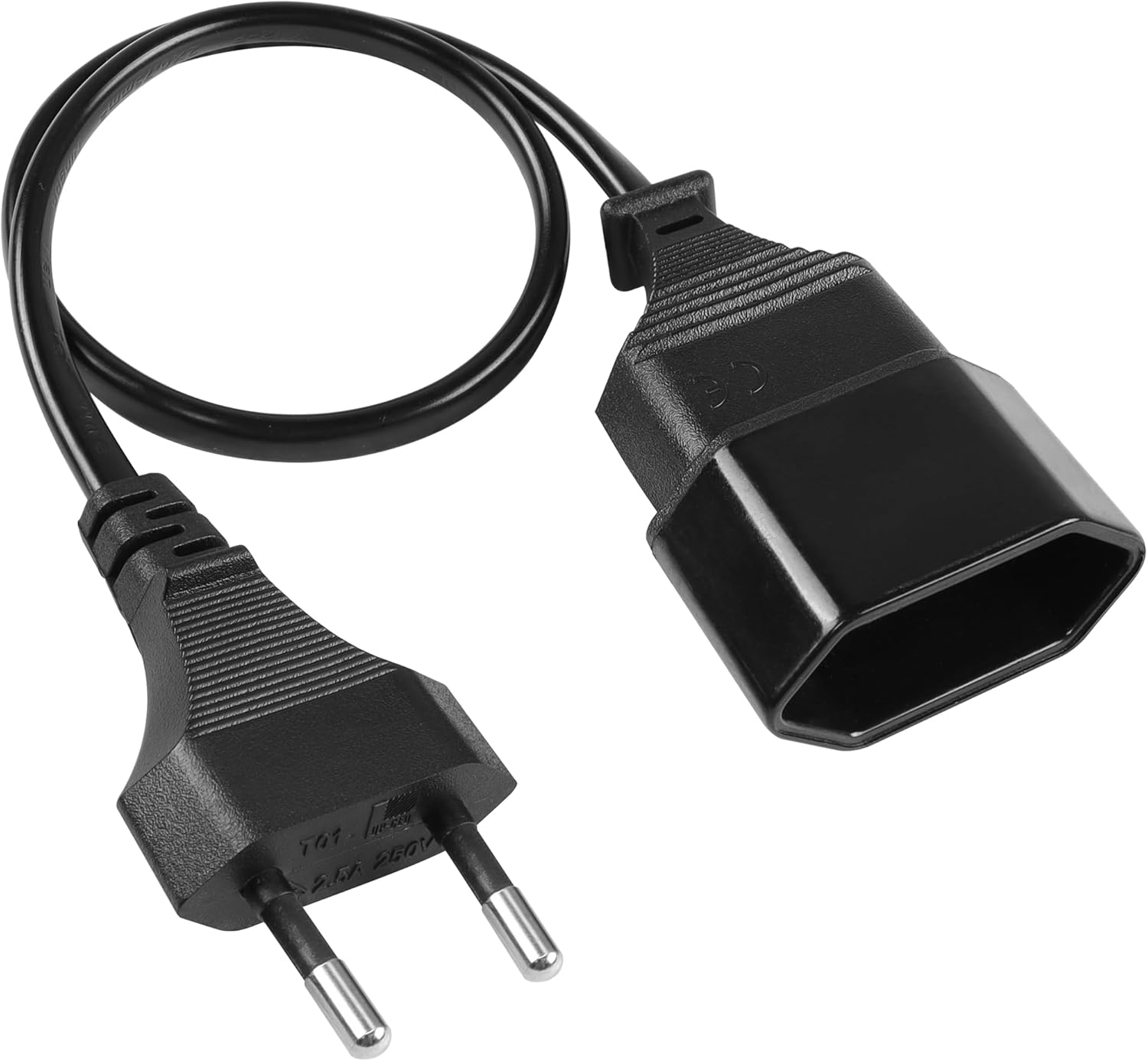 Alimentation Câble De Raccordement [1x Fiche Euro Mâle - 1x Prise Femelle C7] 5.00 M Blanc