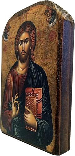Miniatura 2 de Handmade Wooden Greek Christian Orthodox Mount Athos Icon of Jesus Christ /Mp2_5