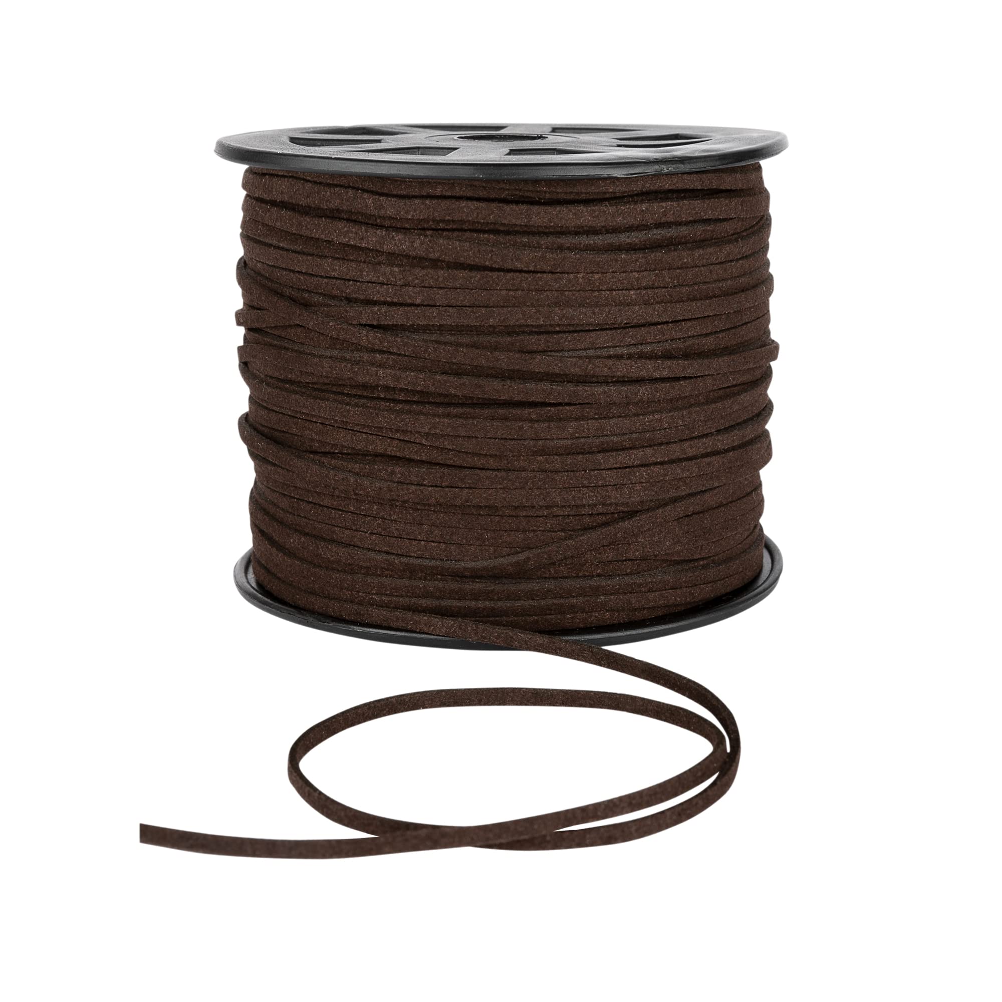 4mm Suede Cord for Jewellery Making Macrame Cord Necklace String Bracelet String Faux Leather Gift Wrapping String Necklace Making Beading Thread DIY Crafts - Discount Fabrics LTD (Chocolate,100m)