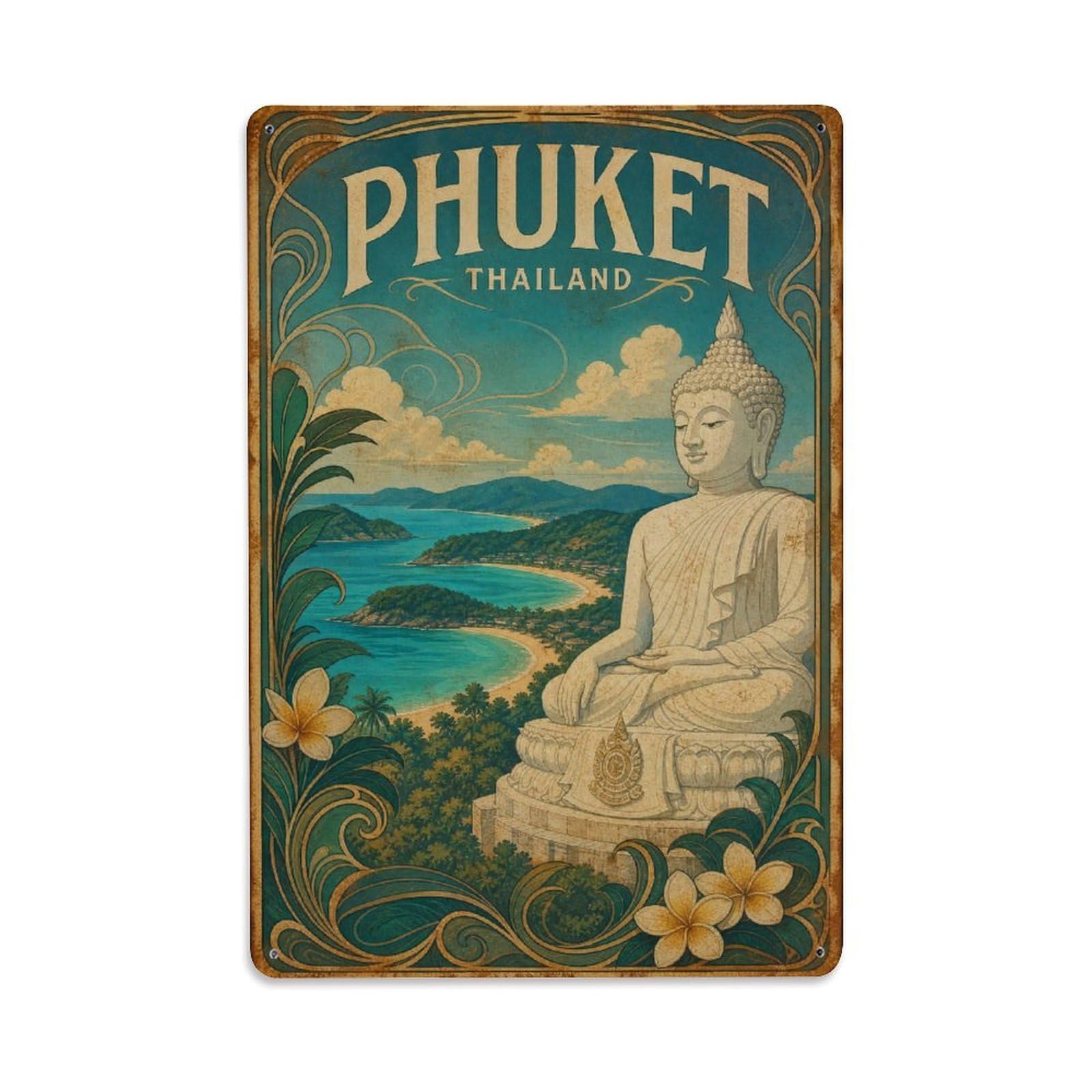 Metal Tin Sign Vintage Travel Thailand Phuket