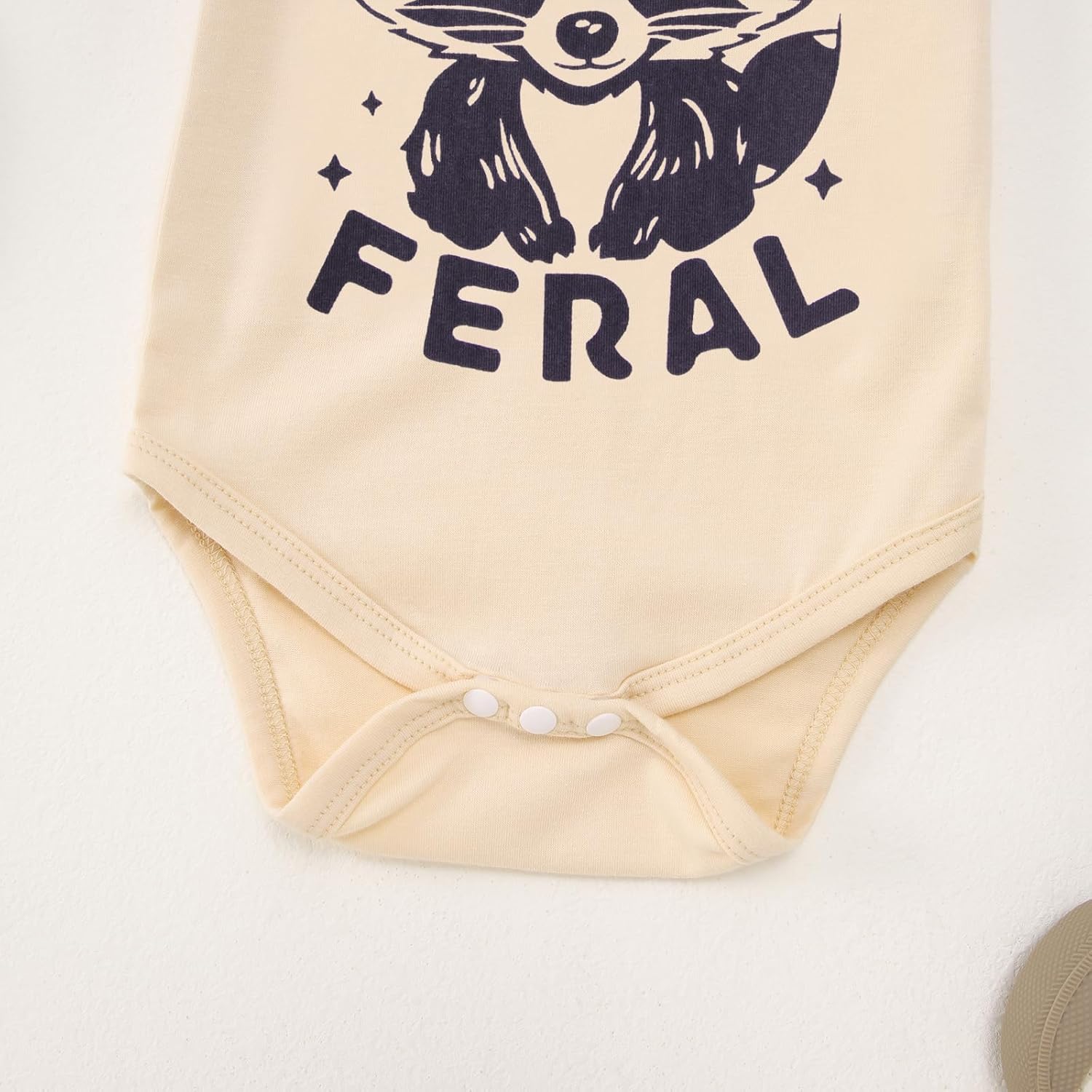 MODNTOGA Infant Girl Boy Bodysuit Cute But Feral Raccoon Graphic Onesie Newborn Baby Animal Print Short Sleeve Romper Tops - Image 6