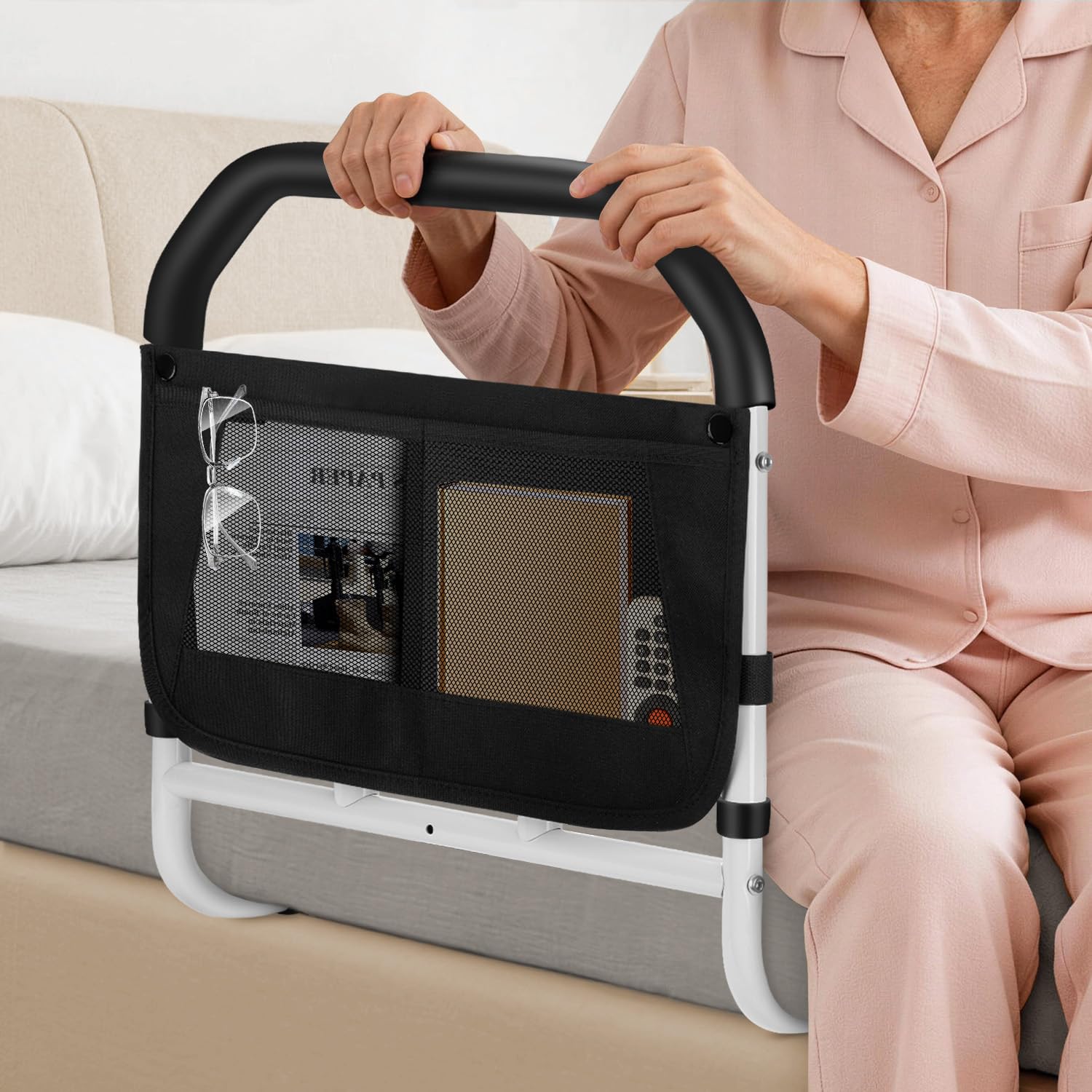 Sponde per letto per anziani, con manico largo, facile da