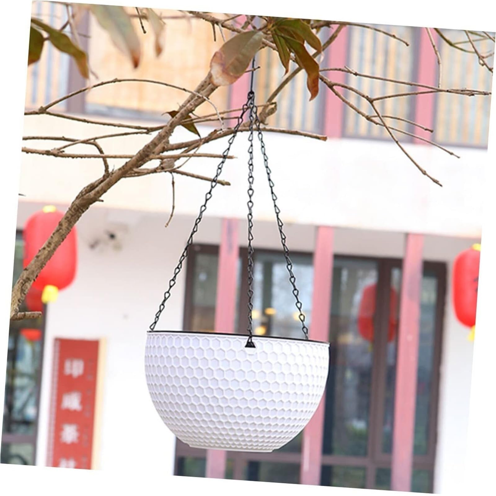 Doniczka Vintage Doniczka Średnie doniczki na balkon, doniczki ogrodowe do użytku na zewnątrz, biały pleciony design wystrój ogrodu