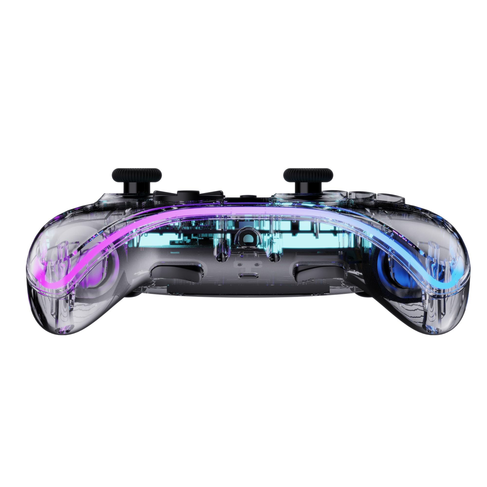 Freaks and Geeks Manette Switch/PC Sans Fil Polychroma à LED transparente