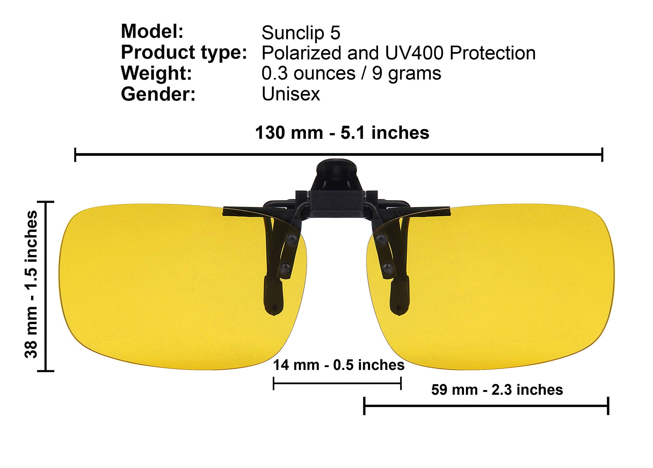 Success Eyewear Lunettes de soleil à clipser, polarisées et rabattables, avec étui