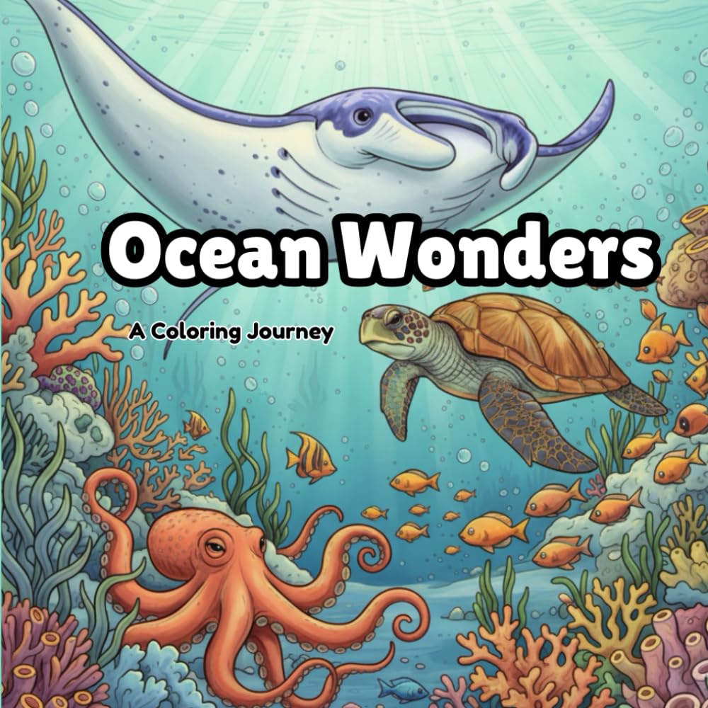 Ocean Wonders: A Sea Animal Colouring Adventure: 40 Beautiful Underwater Scenes for Kids, Teens & Adults, Relaxation with Sea Life, sea animal colouring book