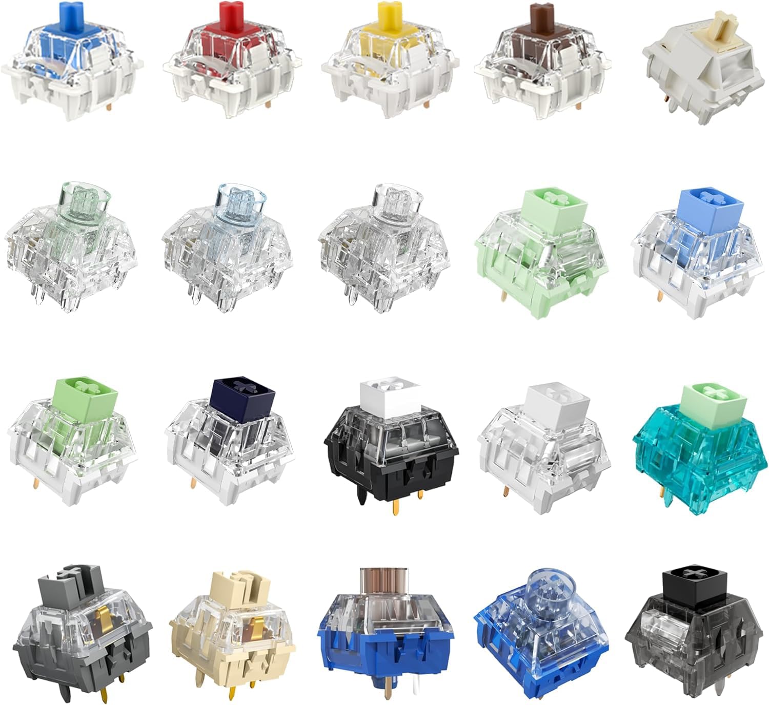 Kailh | Gateron Series Mechanical Keyboard Switches Sample Pack (20pcs)