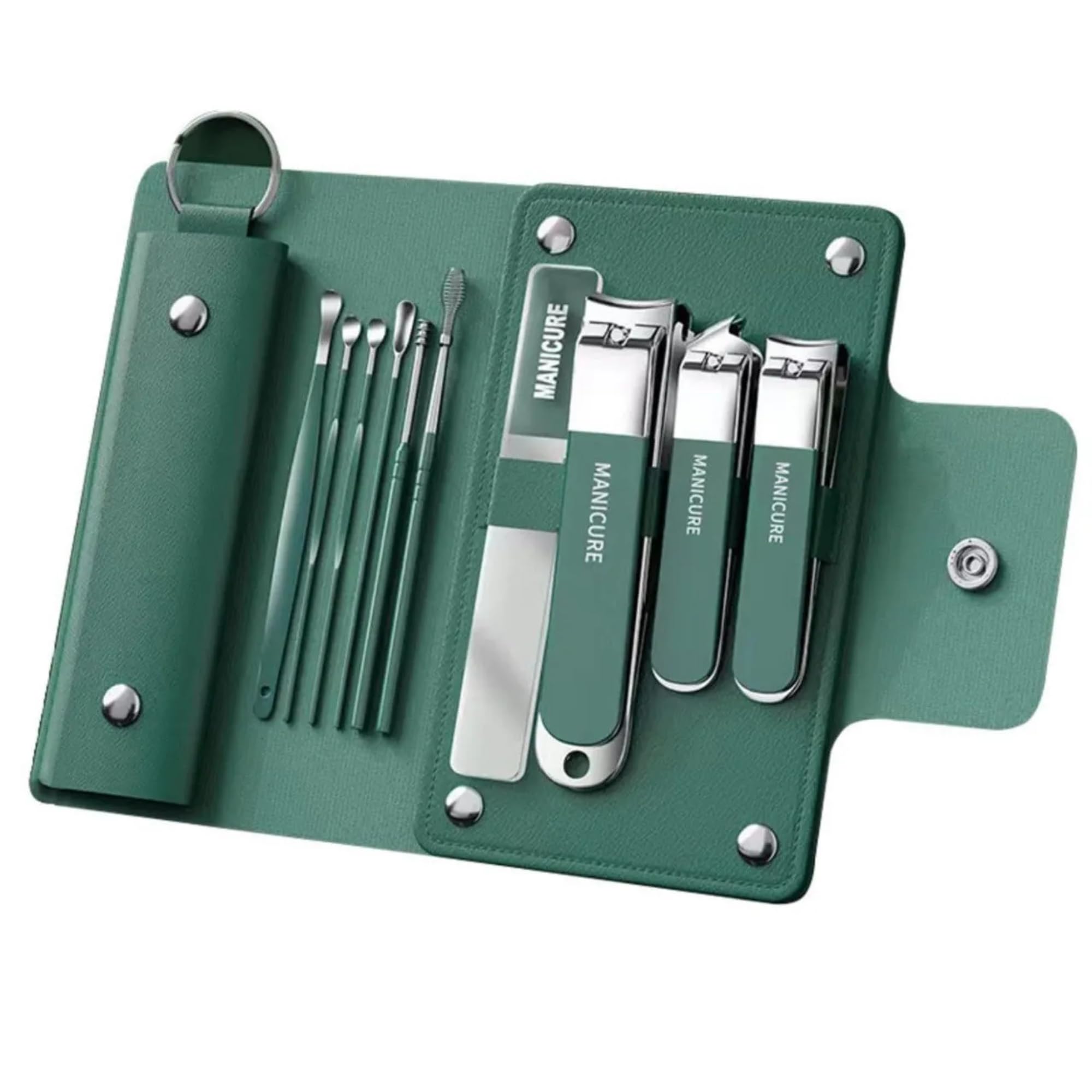 Professional Manicure Pedicure Kit Stainless Steel Nail Clipper Set with Ear Pick Cuticle Cleaner Nail Care Tools Travel Pouch for Men Women-picture-45