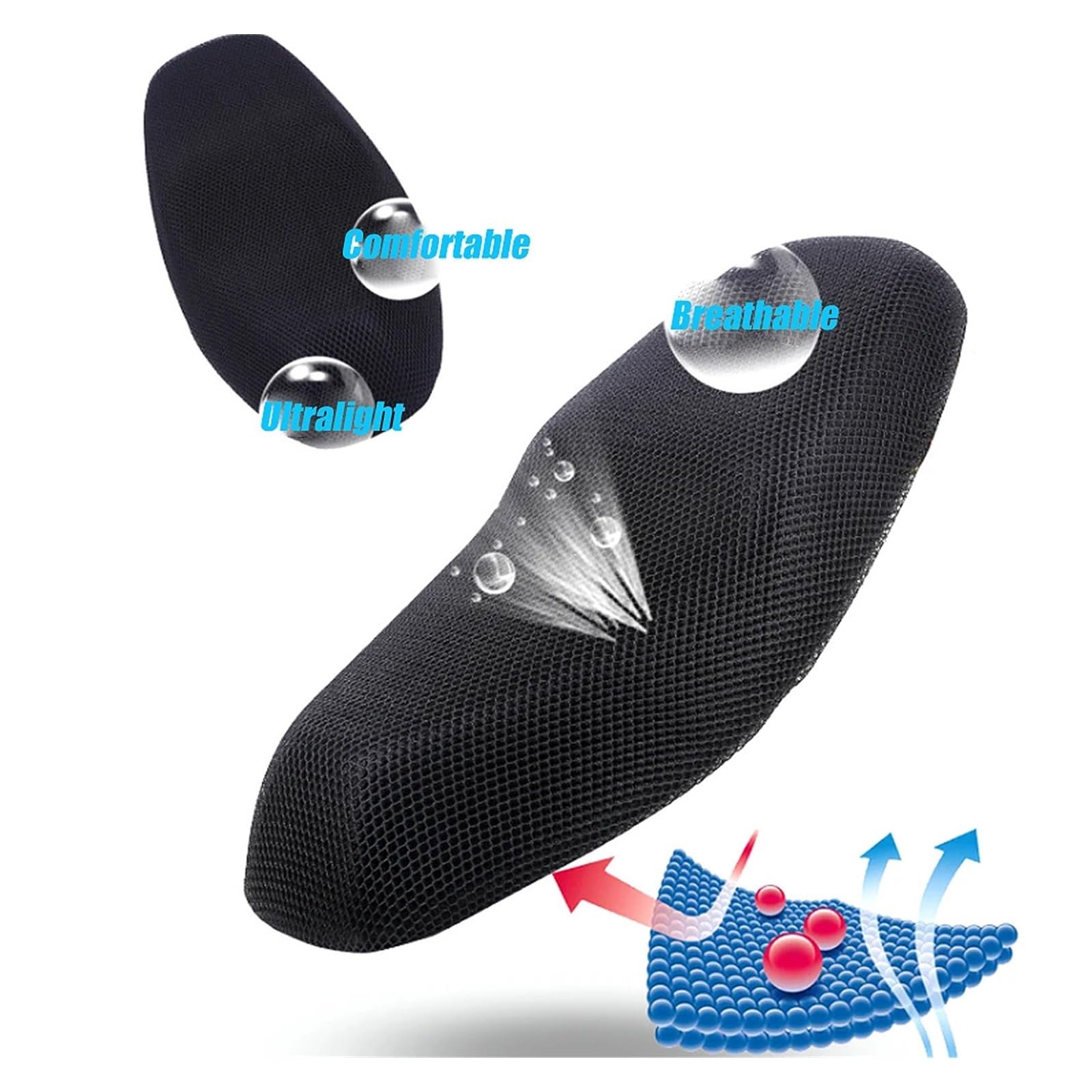 Coprisedile per cuscino di protezione in rete traspirante 3D per moto per Pia&ggio MP3 300 500 Coprisedile in tessuto di nylon Protezione coprisedili