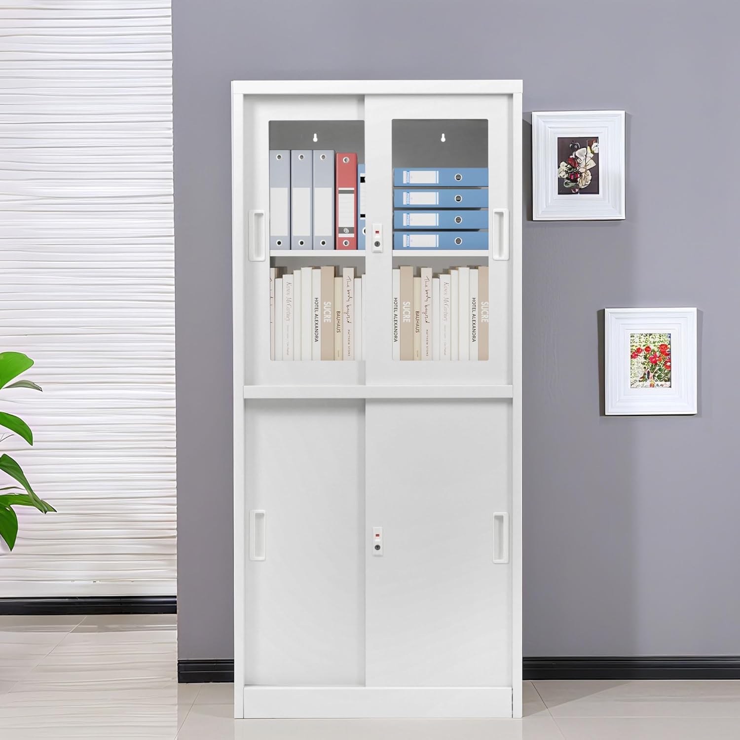 Kayapy スチール書庫 引き戸タイプ 書類保管庫 高さ180cm 保管庫 収納