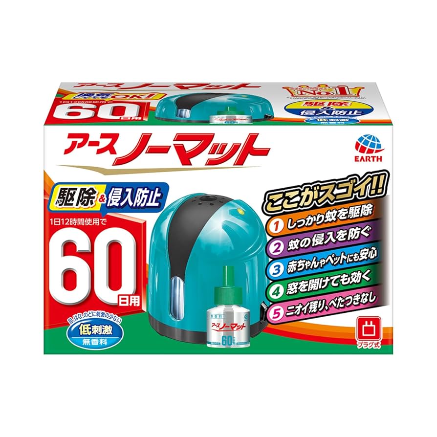 アースノーマット タフボディ 60日分3こ詰め替え7こ アースノーマット 取替えボトル60日用 無香料 3本入 | 虫ケア
