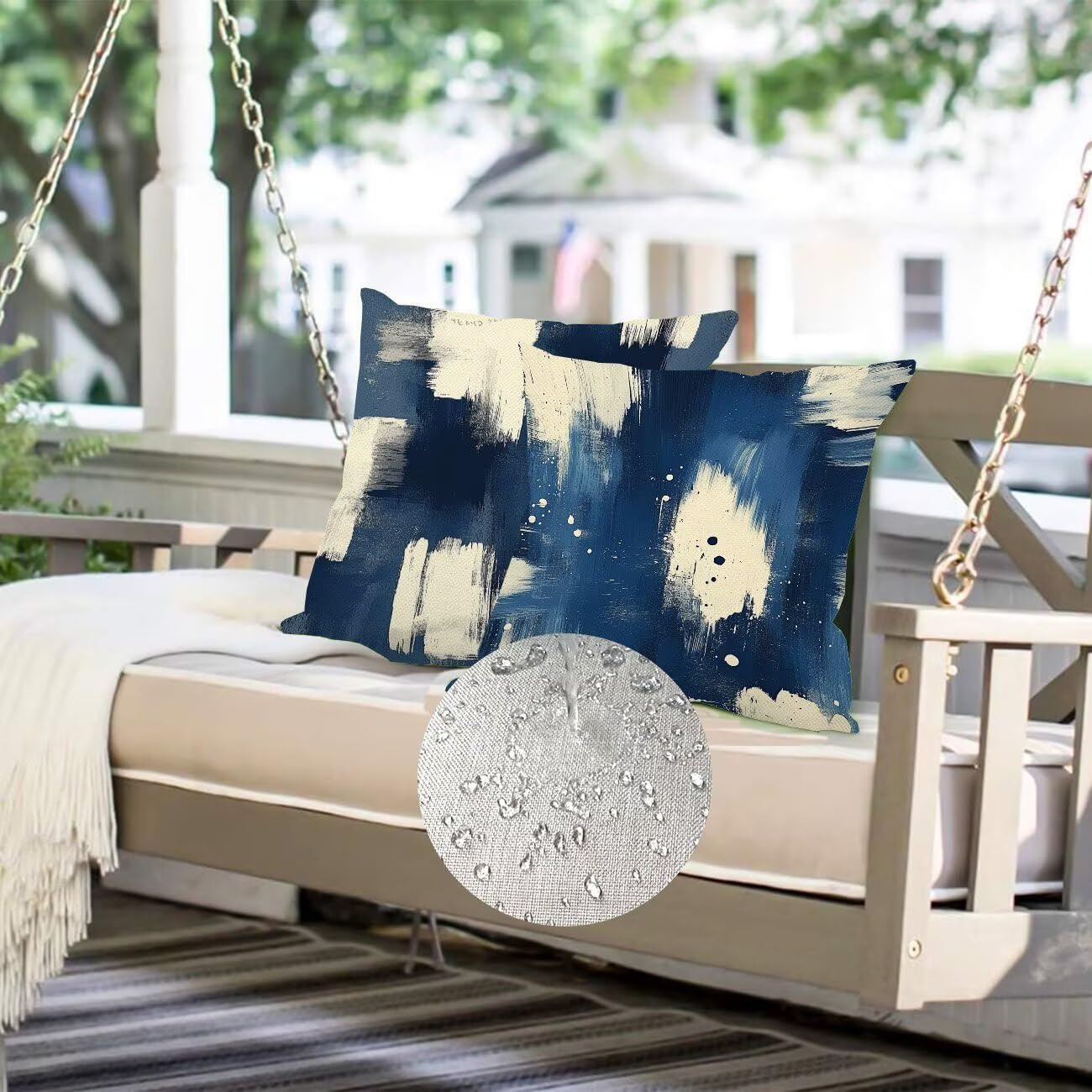 Juego de 4 Fundas Cojines Azul Arte 45 x 45 cm Fundas Cojines, Decoración Moderna Cojin Exterior, para Sofá salón Cama Sillas Decoración, Cuadrado Terciopelo Sofá Cojín Exterior (Sin Almohada) m-403