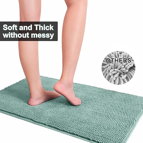 Miniatura 4 de Urvoix Juegos de Alfombras de Baño de 3 Piezas, Alfombra de Baño de Chenilla Antideslizante - Ultra Suave, Lavable, Tapete de Baño Súper Absorbente