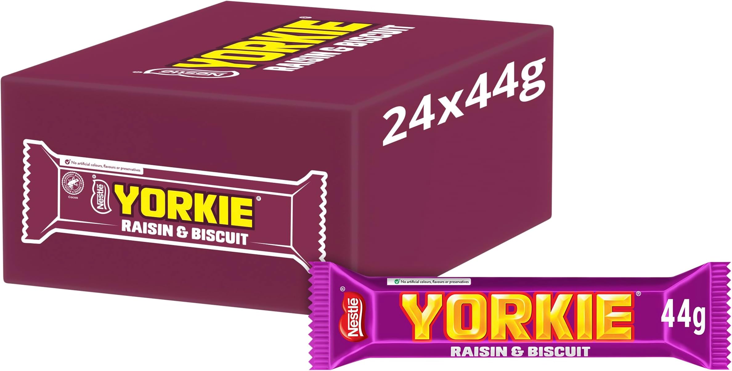 Nestlé Yorkie Raisin and Biscuit Milk Chocolate Bars, 24 x 44 g