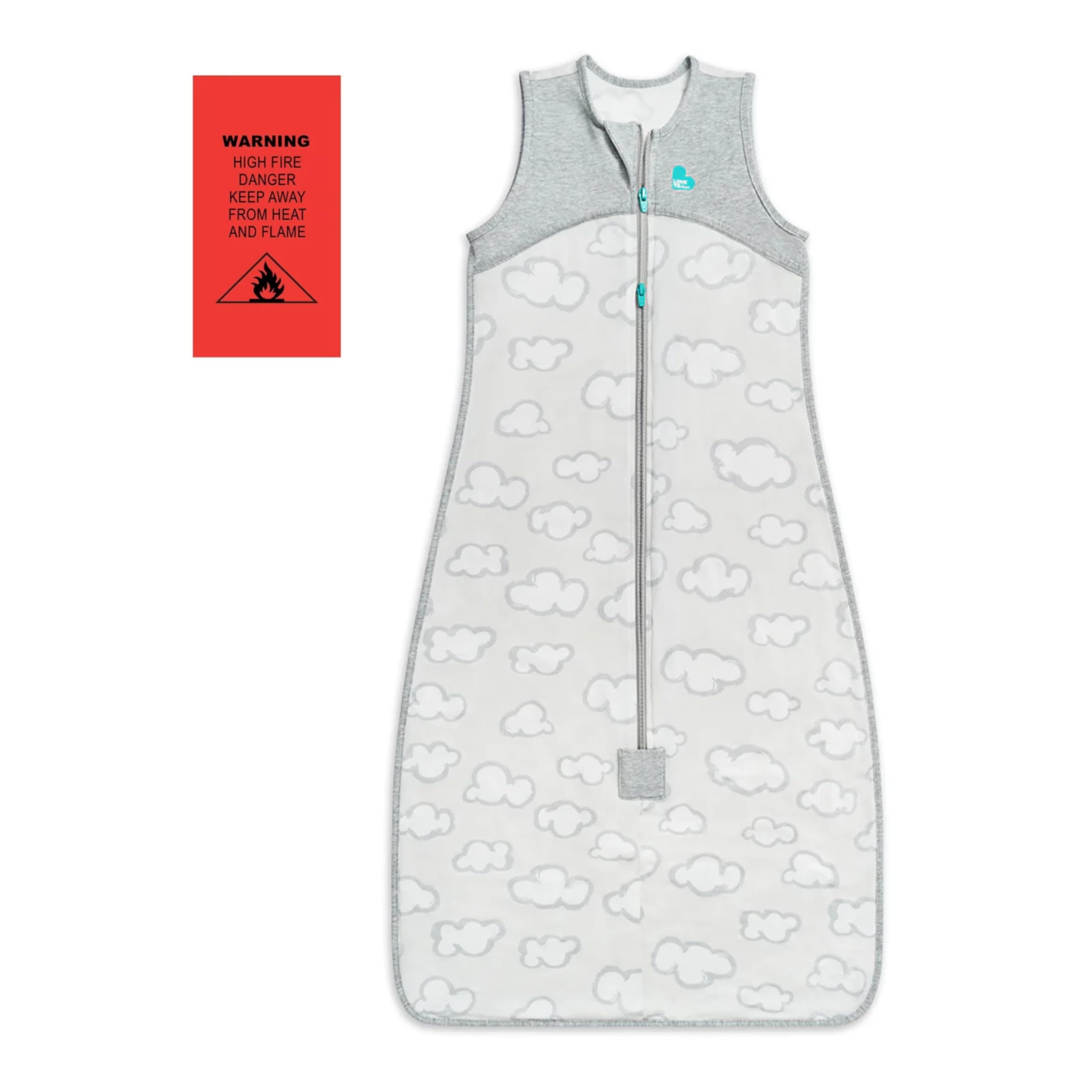 Love To Dream Organic Lite sacco nanna, 6-18 mesi - Grigio | Maniche corte, coperta indossabile leggera | 0,2 Tog per primavera ed estate (24–27°C) | Pile di cotone e doppia cerniera