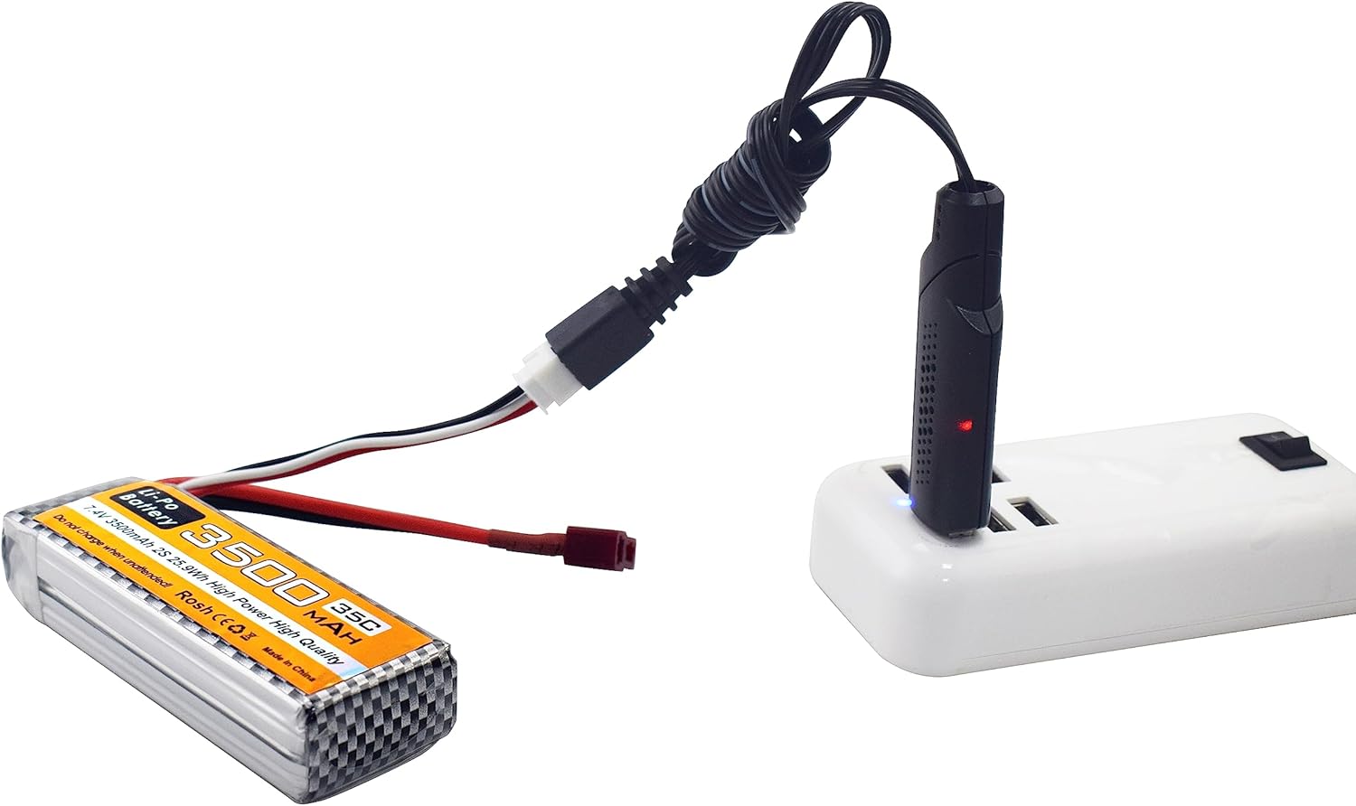 sea jump 2PCS 7.4V 35C 3500mah T Plug XT60 Plug Li Battery for WLTYOS 104001 104002 144010 144001 124018 124019 MJX 14301 14302 14210 14209 H16PL RC Four-Wheel Drive Off-Road Vehicle RC Car Battery