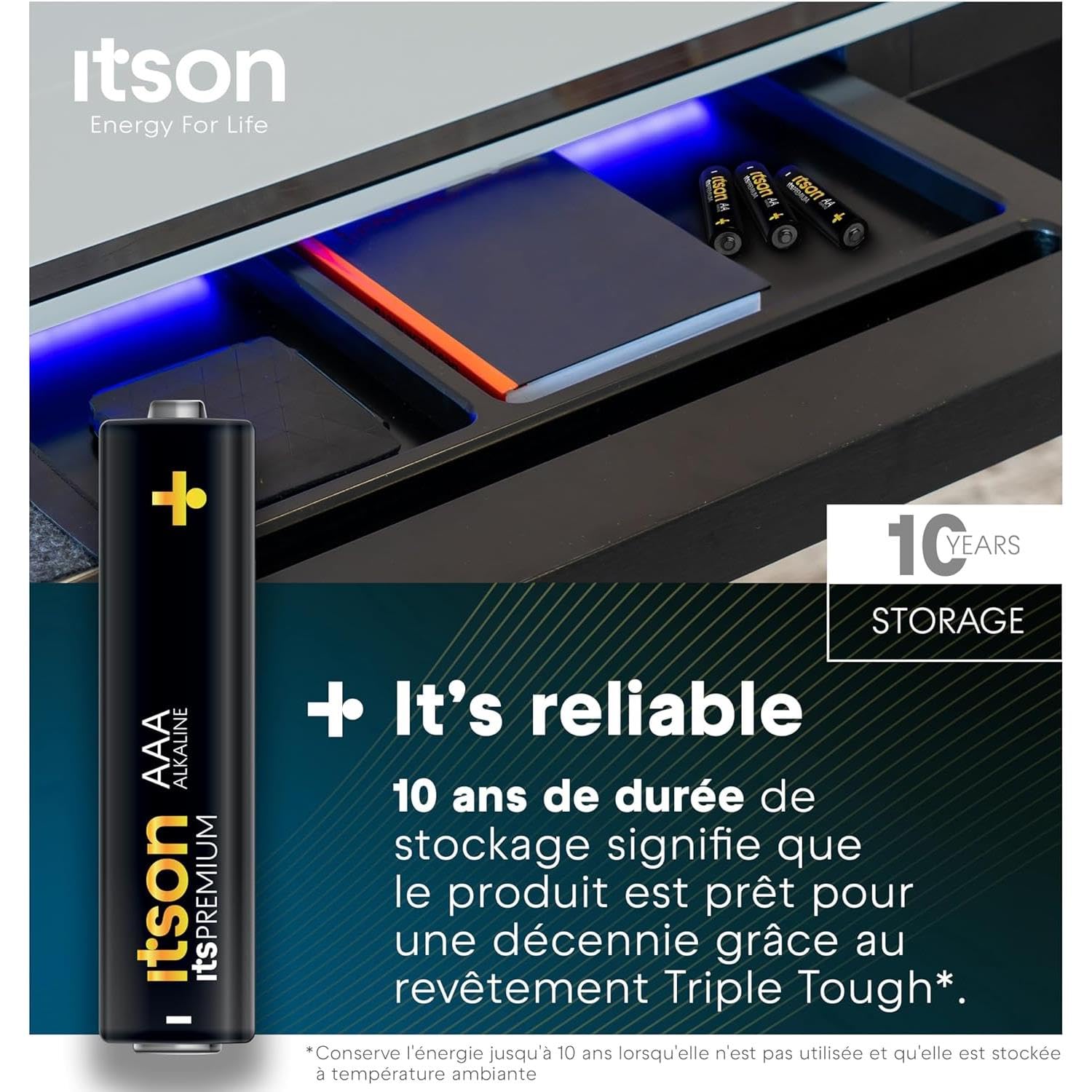 ITSON Pack de 6 x 10 Piles Alcalines LR03/AAA 1,5V itsPREMIUM