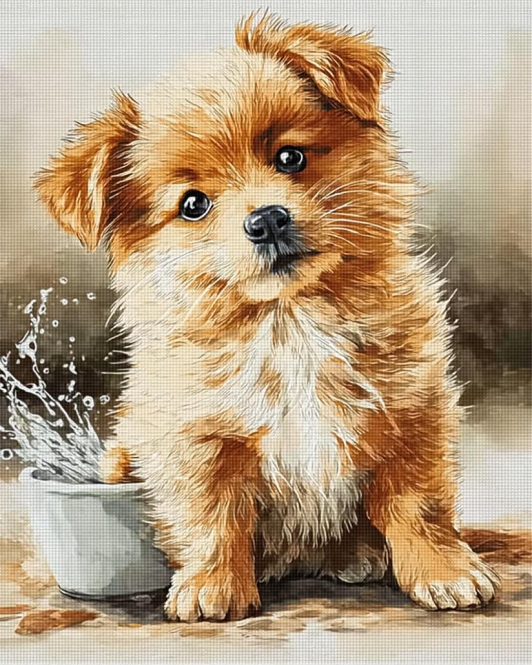 Rqwybcaxn Bead Cross Stitch Kits Dog Portrait 40x50cm
