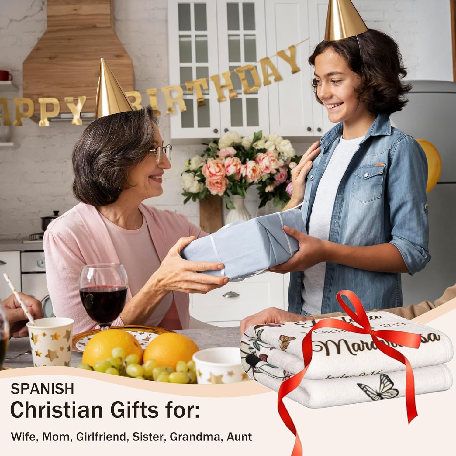 Spanish Christian Blanket Birthday Gifts for Women Men Regalos Cristianos para Mujer Inspirational Scripture Throw Blanket with Bible Verse Religious Gifts (Creamy, 40x50 inch, Daisy Flower) - Image 5