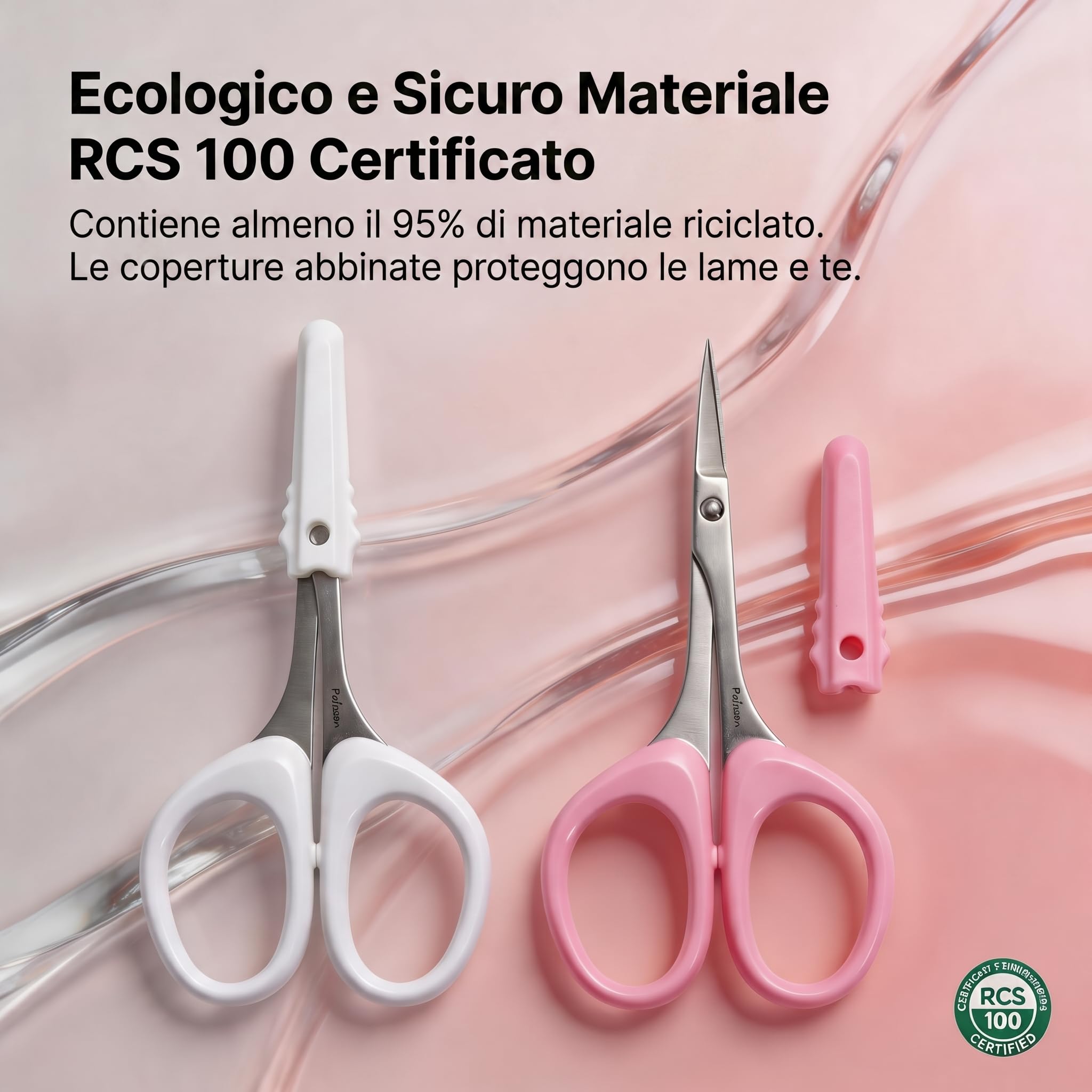 PAFASON Alta Precisione Sopracciglio Toelettatura Cesoie Set, Bellezza Trucco Cosmetico Strumento, Curvo, Dritto Punta, Acciaio Inossidabile, Sicurezza Astuccio per Taglio Ciglia Extensiones