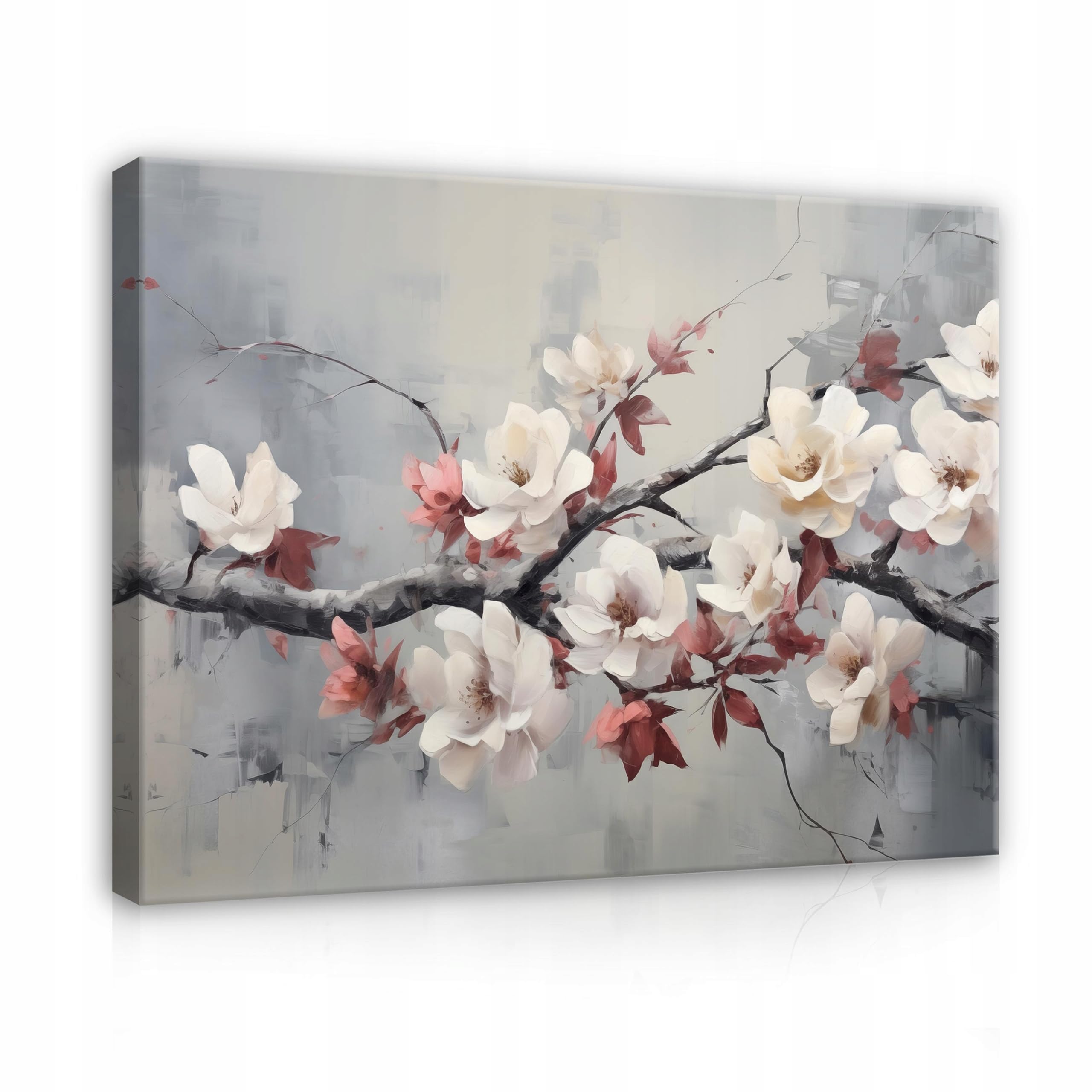 WallArena - Canvas Art - Flowers - 120x80 cm Prints - Picture On Canvas - XXL Large Wall Art For Living Room & Bedroom - Modern Living Room Wall Art - Art Canvas Print Natural Flower Grey — image 1