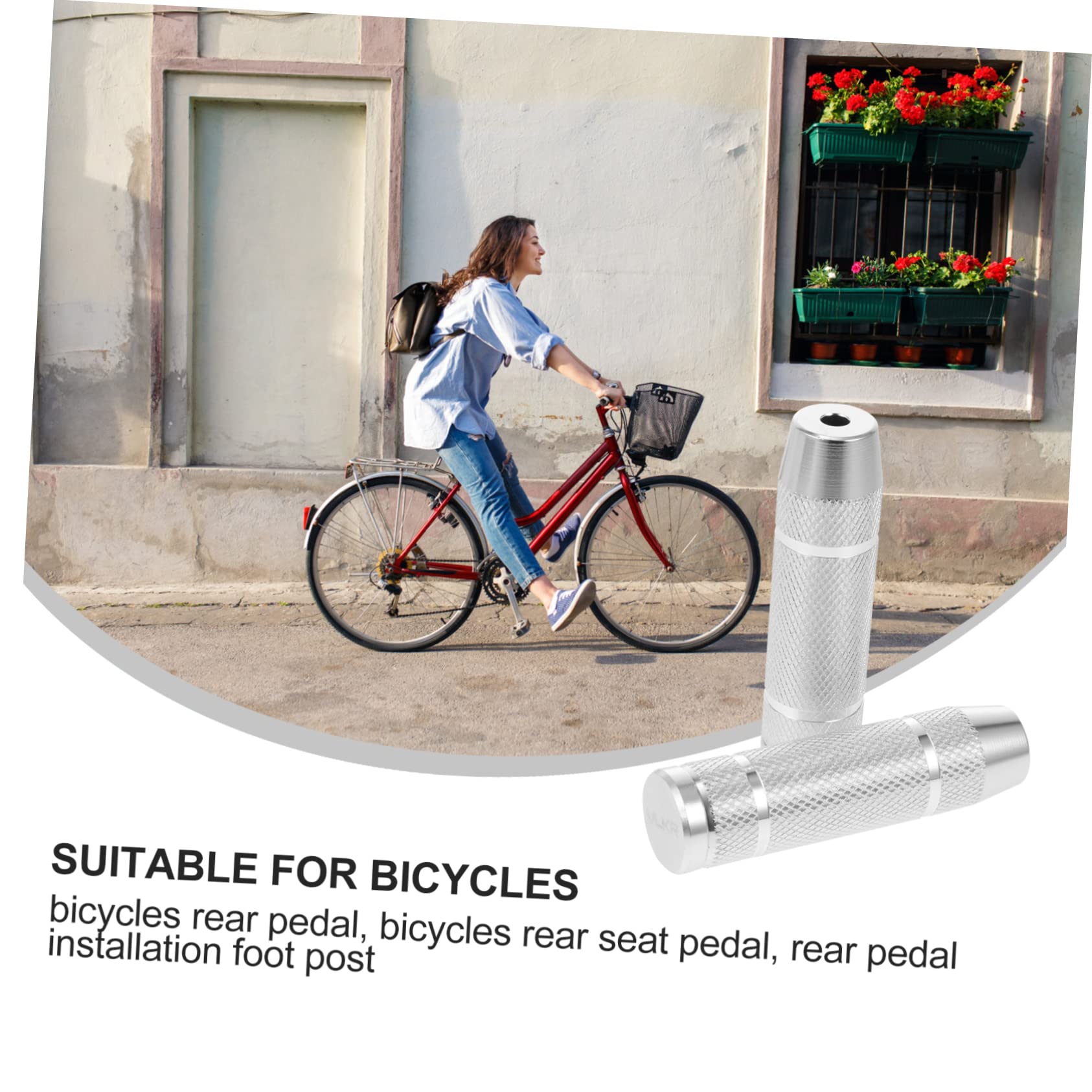 Parliky 1Pair Sturdy Aluminum Alloy Pegs for Bicycles Rear Foot Pegs with Screws for Mountain and Standard Bikes Durable Non Slip Design for Adult and Use