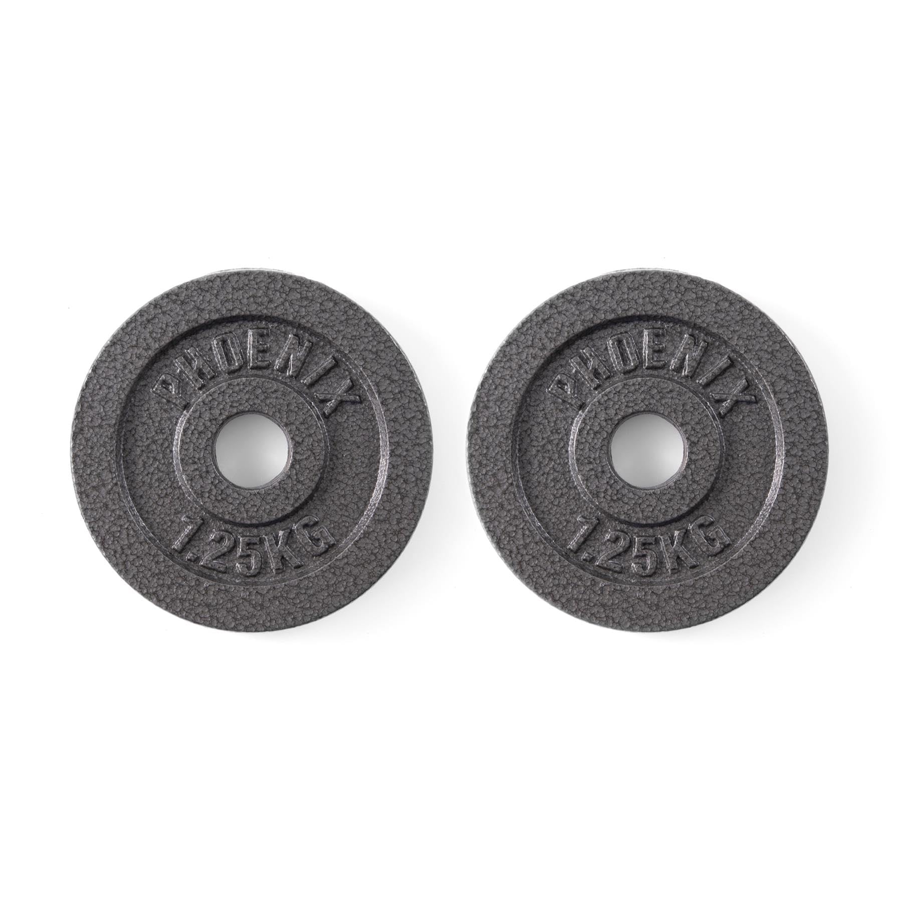 Phoenix Fitness Cast Iron Weight Plates - 1-Inch Free Weight Plate for Barbell Dumbbell Bars, Weightlifting & Strength Training at Home Gym - Pair, 1.25kg
