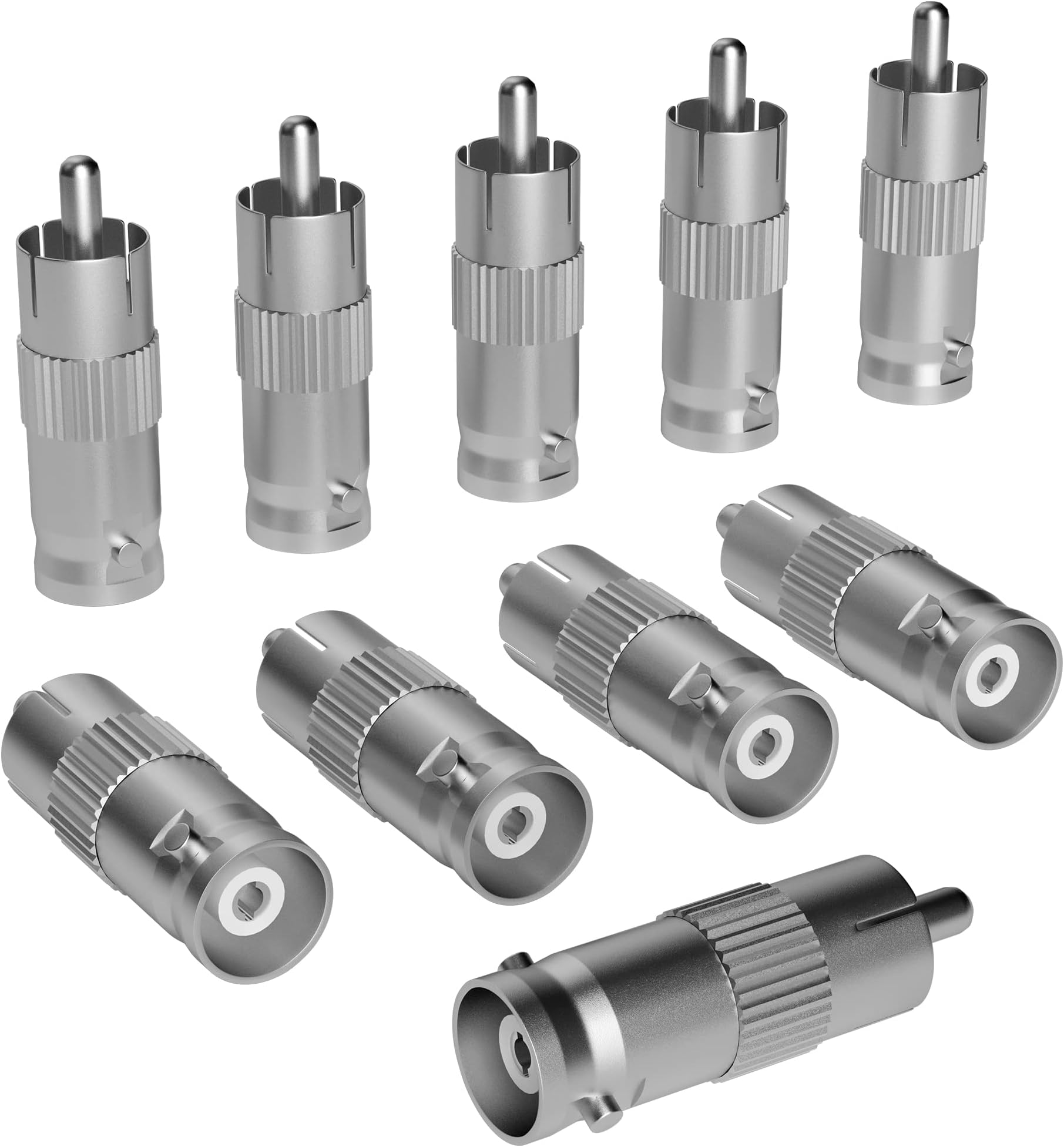 Elecan BNC to RCA Adapter (10 Pack) BNC Female to RCA Male Connector Coaxial Coax RG6 Adapter Kit Coupler for CCTV-6/10/20 Pack+4 Types for Selection
