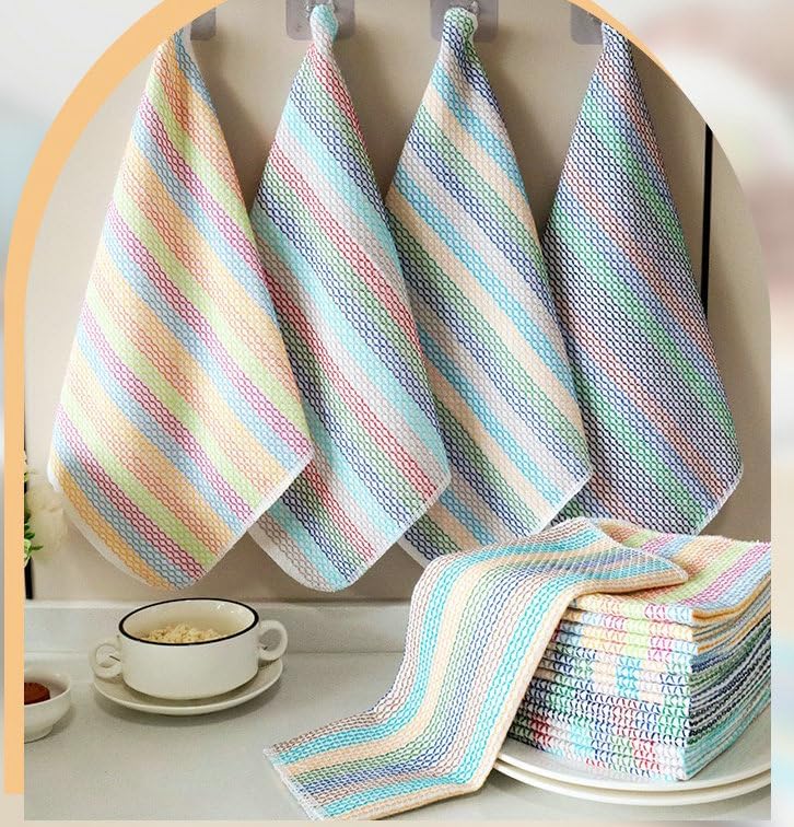 Miniatura 8 de Mia'sDream Cleaning Rags - Paños de cocina de algodón, paños de limpieza absorbentes, sin olor, paños de cocina de 13 x 13 pulgadas, paquete de 8